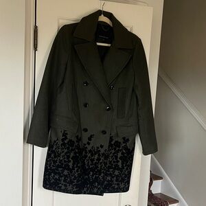 Banana Republic Dark Green and Black Pea Coat